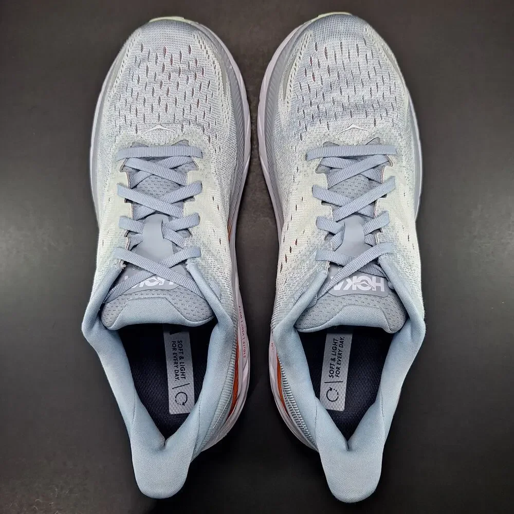 Hoka One One Clifton 8 Womens 9.5B Blue Fog 1119394 BFPA Running Shoes Sneakers